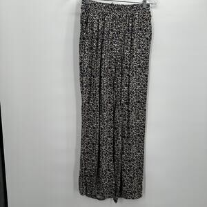 Senso Unico Pants Womens Small Blue Brown Floral Wide‎ Leg Made In Italy Boho